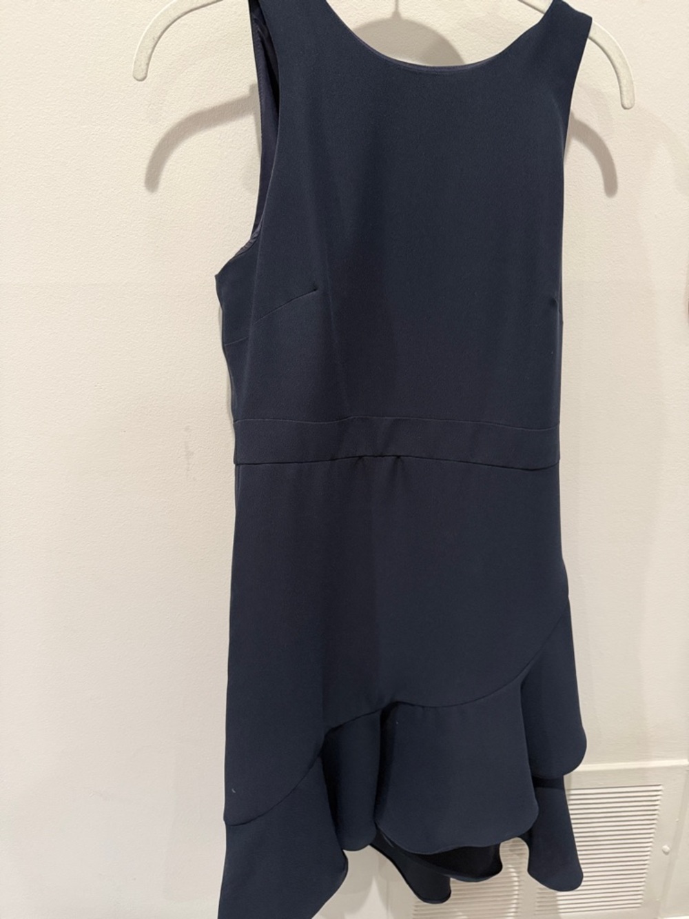 Banana Republic Navy Sleeveless Ruffle-Hem Dress